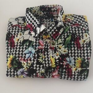Paisley & Gray Black and White Floral Shirt